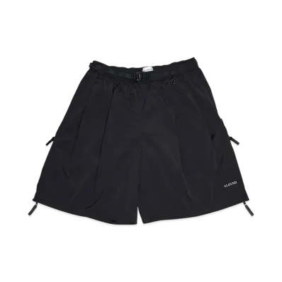 ALOUND Twotuck Belted Ventilation Nylon Shorts "Black"
