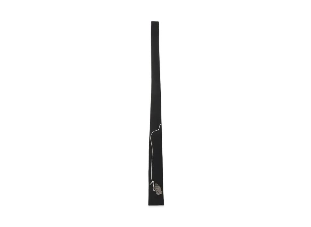 Yohji Yamamoto Pour Homme W/GABARDINE HAND EMBROIDERY TIE "Gray"