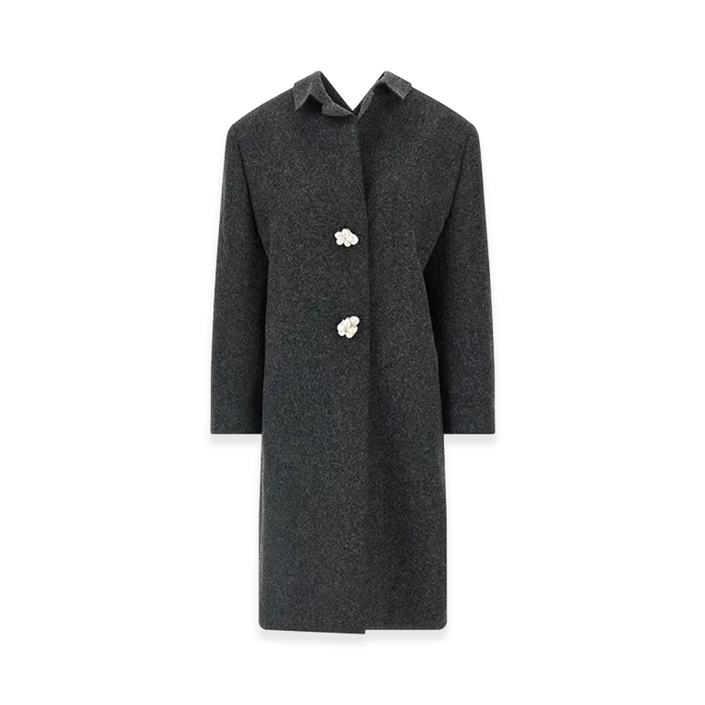 PRADA Women's Shetland Wool Coat "Grey"