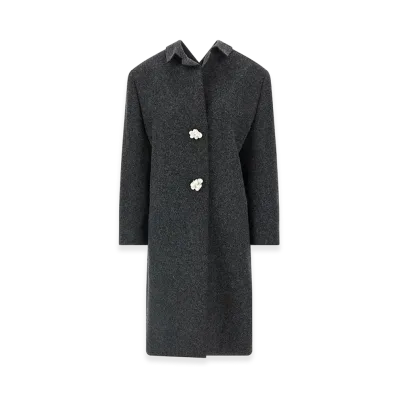 PRADA Women's Shetland Wool Coat "Grey"