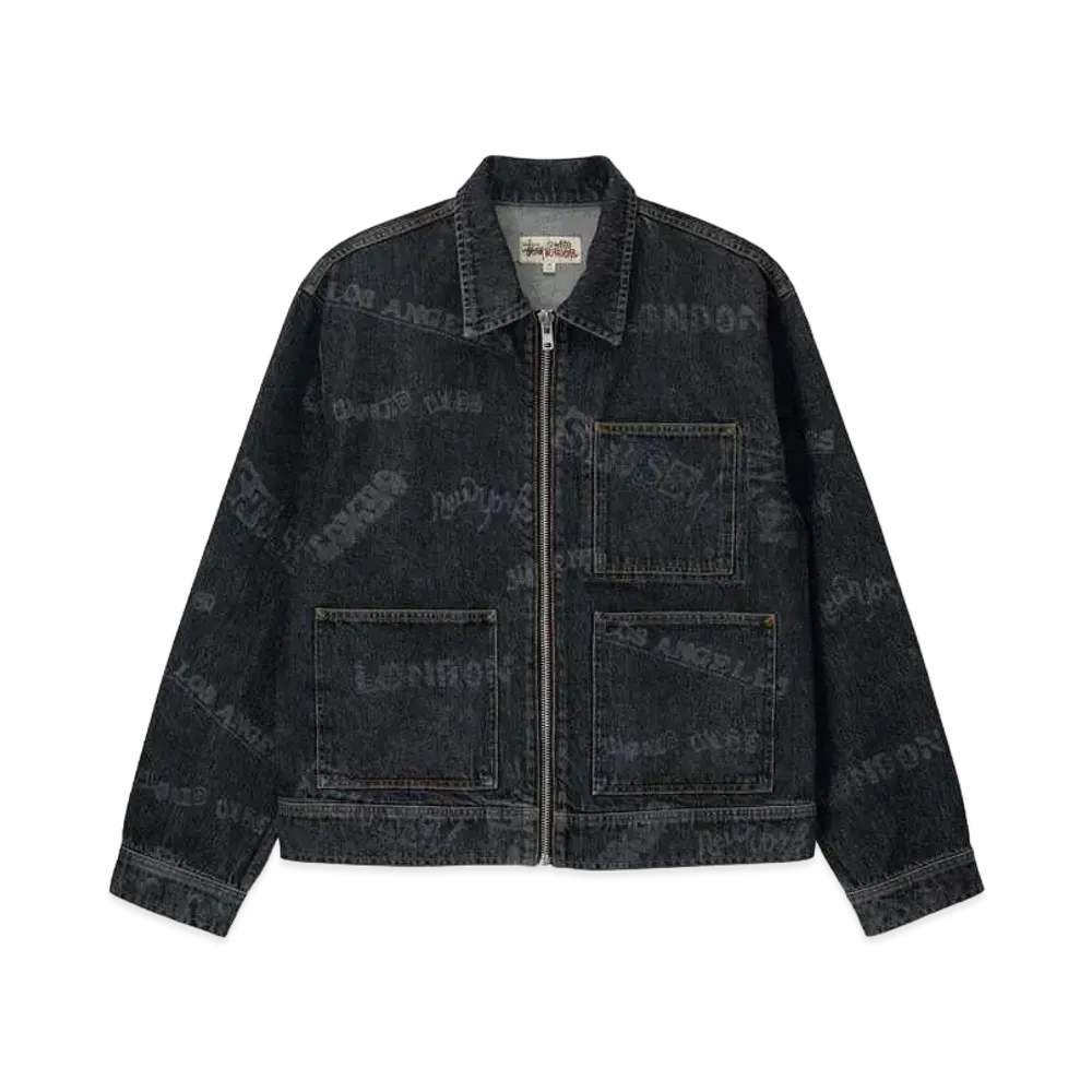 Stussy Worldwide Zip Work Jacket "Black"
