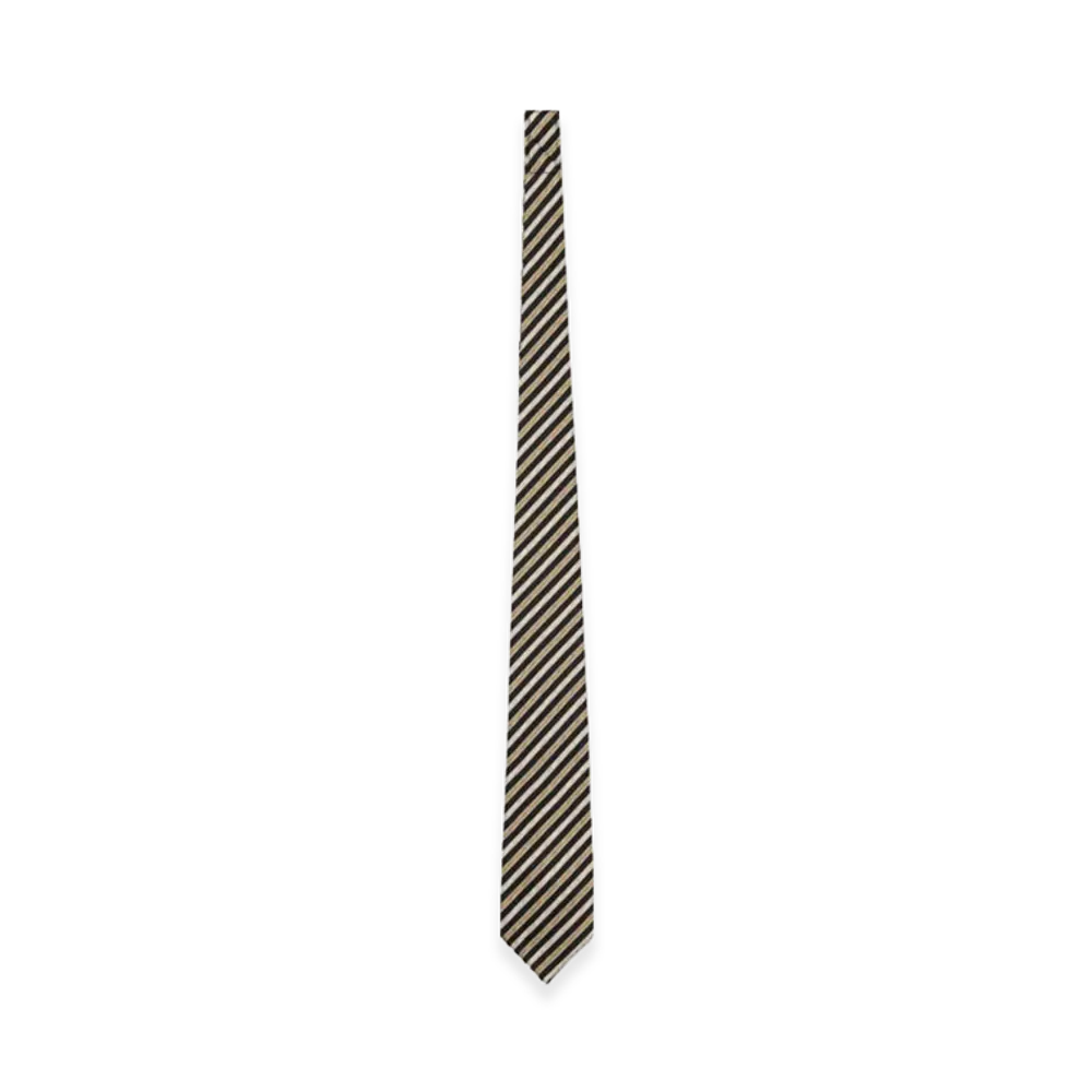 JUNYA WATANABE MAN Silk Stripe Tie (8cm) "Black/White/Yellow"