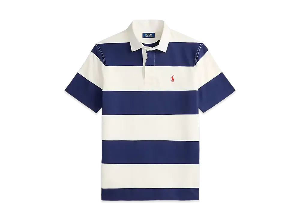Polo Ralph Lauren Classic Fit Short Sleeve Rugby Shirt "White/Blue"