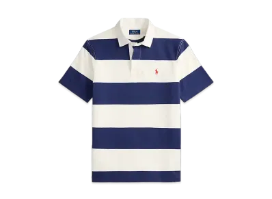 Polo Ralph Lauren Classic Fit Short Sleeve Rugby Shirt "White/Blue"