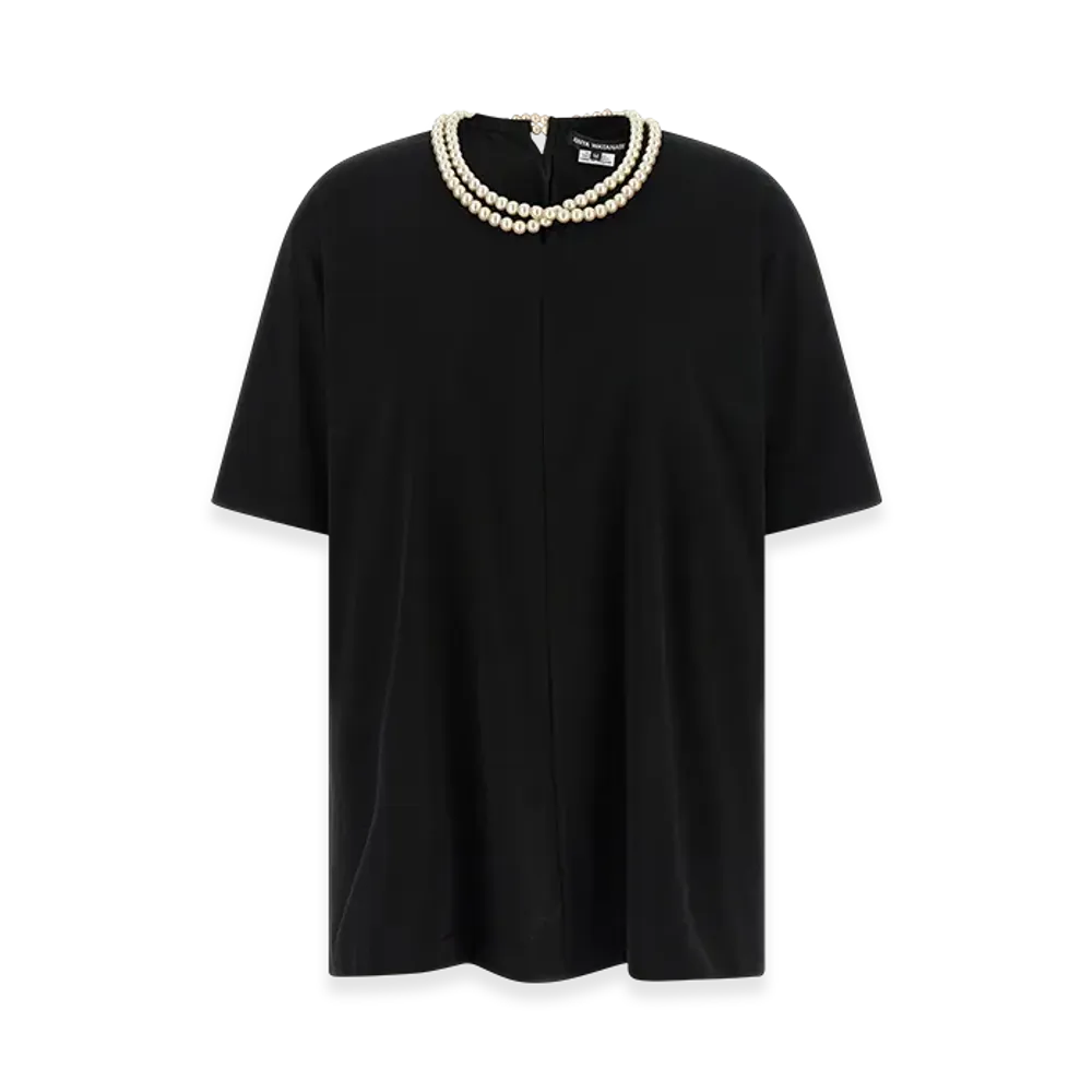 JUNYA WATANABE Women's Pearl Necklace T-Shirt "Black"