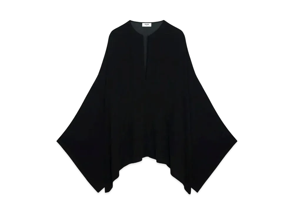 CELINE Caftan Tunic In Viscose Georgette "Black"