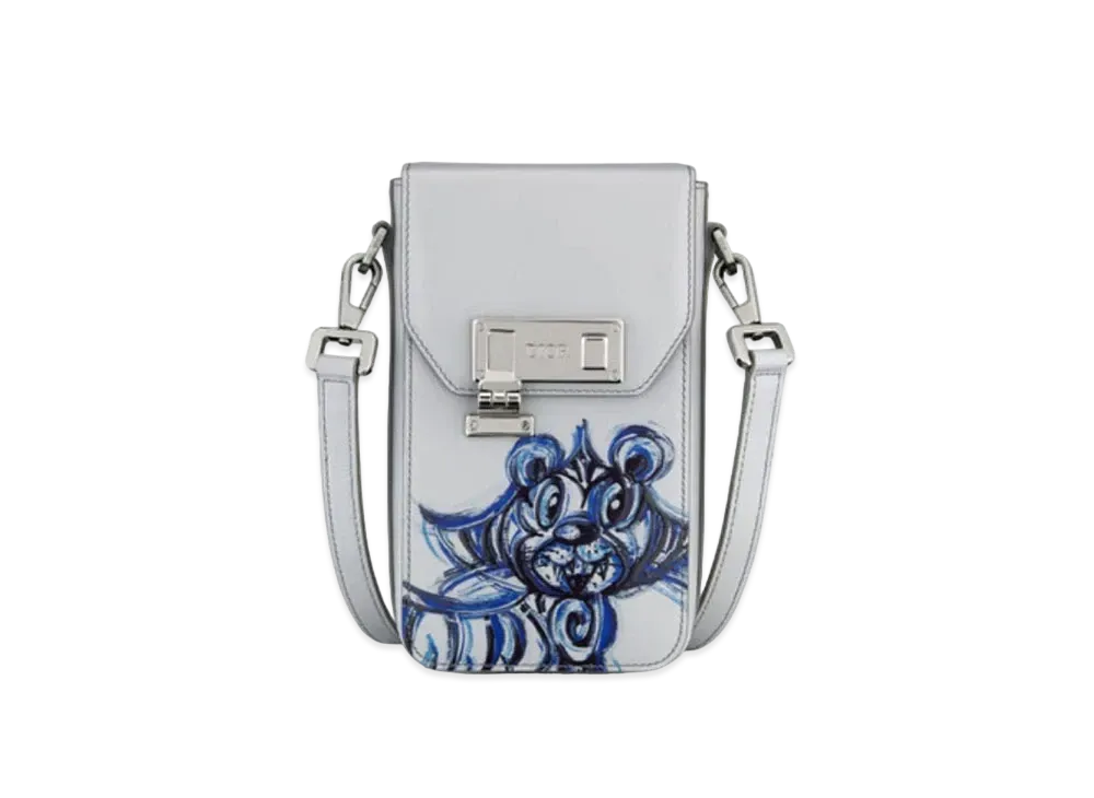 Dior And Kenny Scharf Virtical Pouch Smooth Calfskin "Gray"