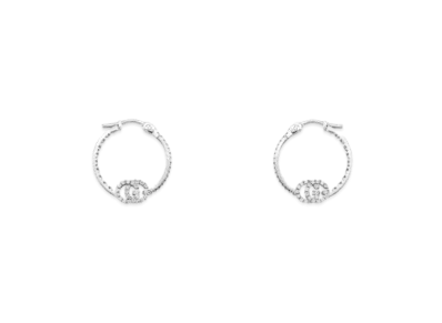 GUCCI GG Running Earrings With Diamonds "Silver"