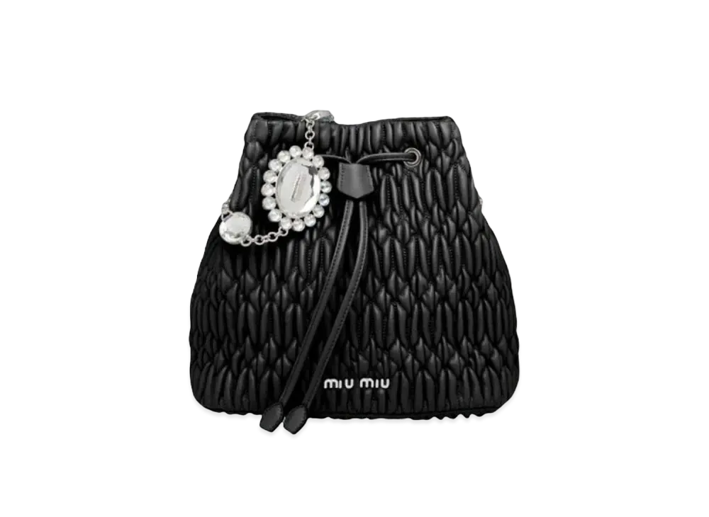 MIU MIU Mi Crister Nappa Leather Bucket Bag "Black"