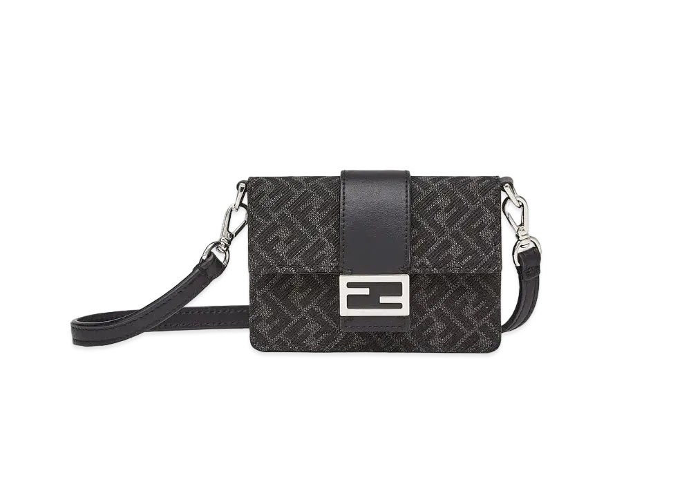 FENDI Micro Flat Baguette Fabric Bag "Gray"