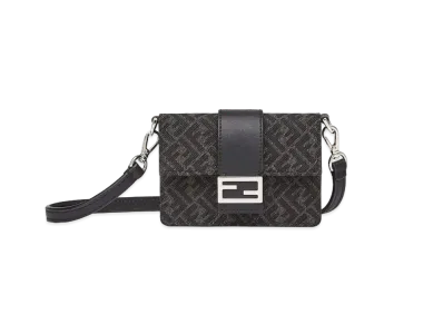 FENDI Micro Flat Baguette Fabric Bag "Gray"