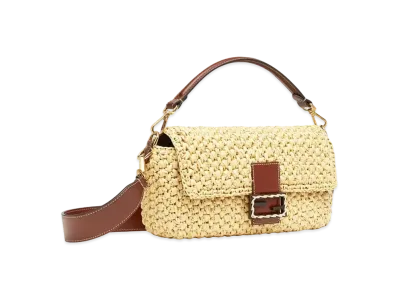 FENDI Baguette Woven Straw Bag