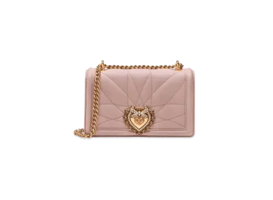 Dolce&Gabbana Devotion Crossbody Bag Small Matrasse Nappa Leather "Pale Pink"