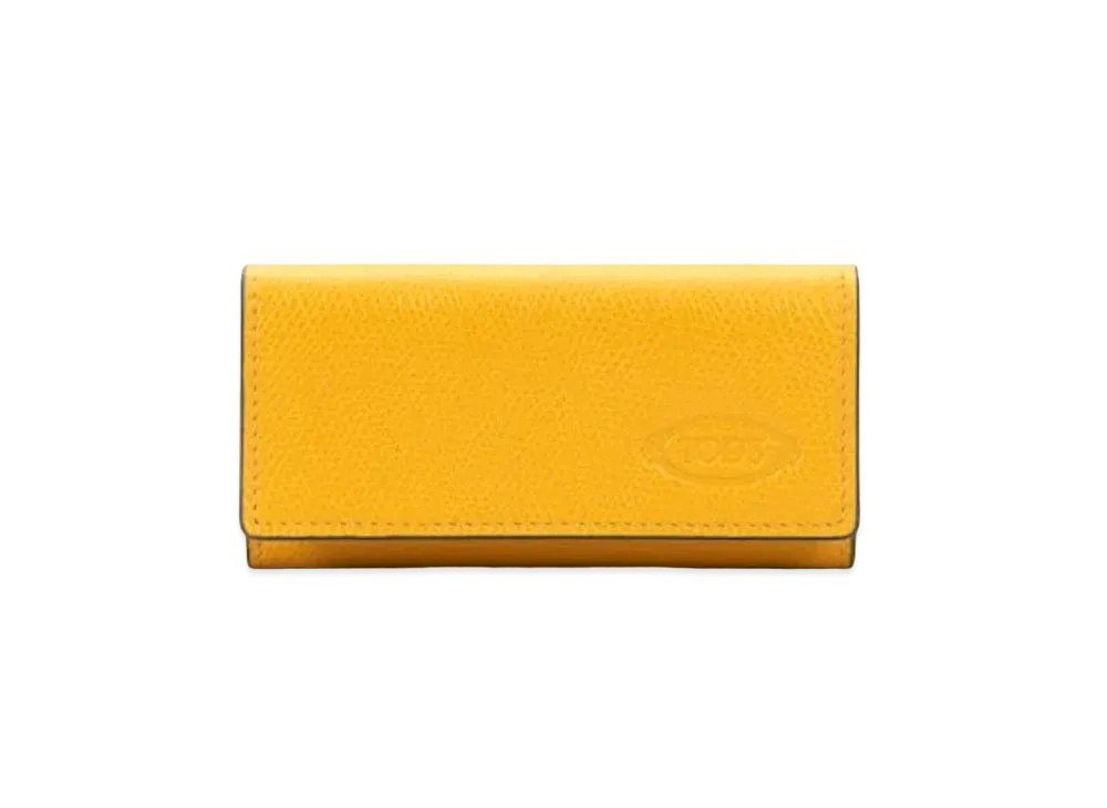 TOD'S Leather Key Holder "Yellow/Gray"