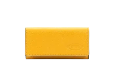 TOD'S Leather Key Holder "Yellow/Gray"
