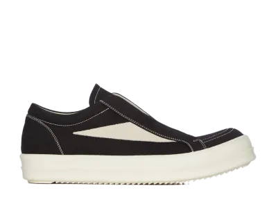 Rick Owens DRKSHDW Laceless Vintage Sneaks "Black/Milk"