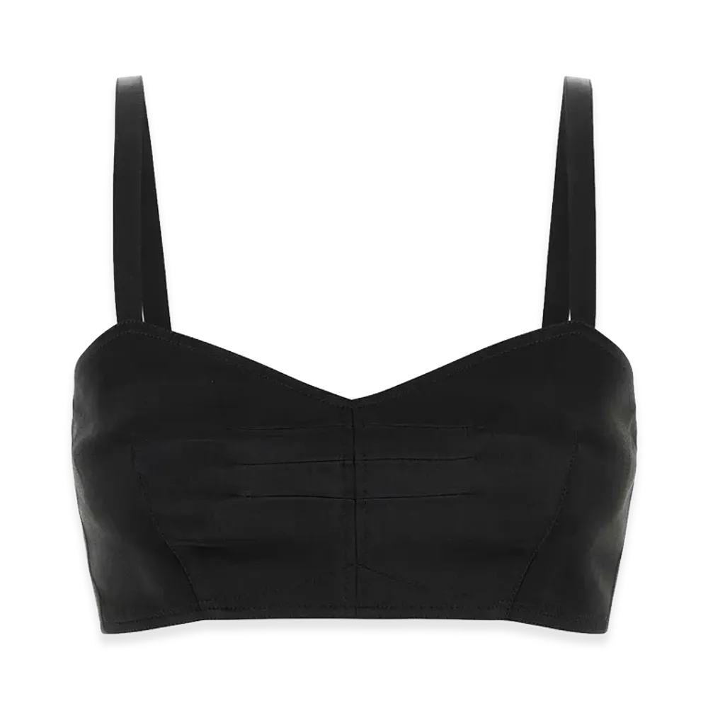 PRADA Women's Satin Crop-Top "Black"
