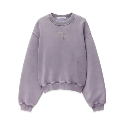 Alexander Wang Structured Terry Logo Crewneck Sweatshirt "Acid Pink Lavender"