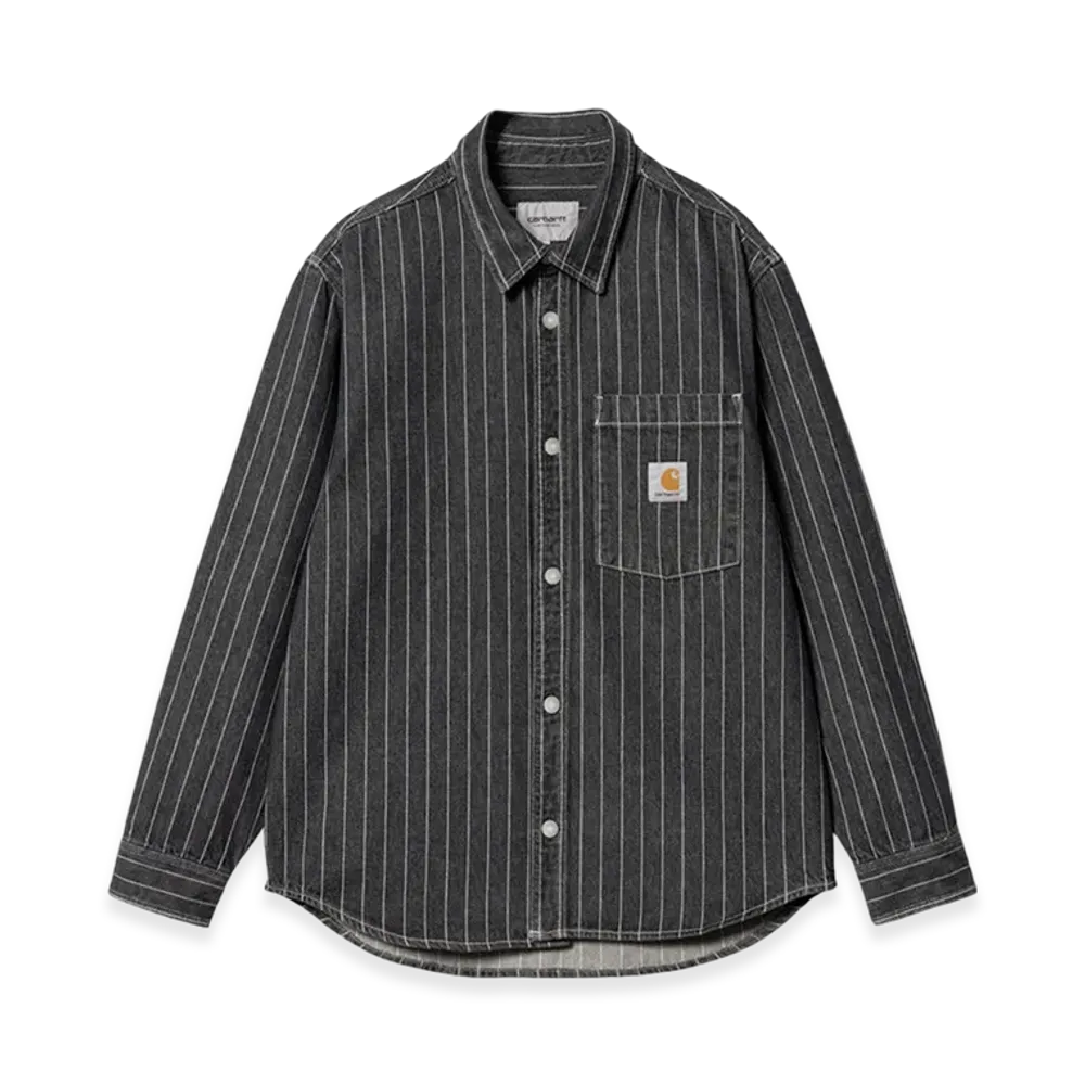 Carhartt WIP Orlean Stripe Shirt Jacket "Black/White Stone Washed"