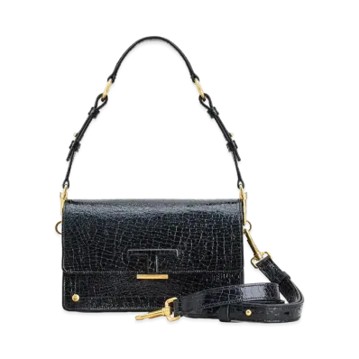 TOD'S T Timeless Crossbody Bag Mini In Patent Leather "Black"
