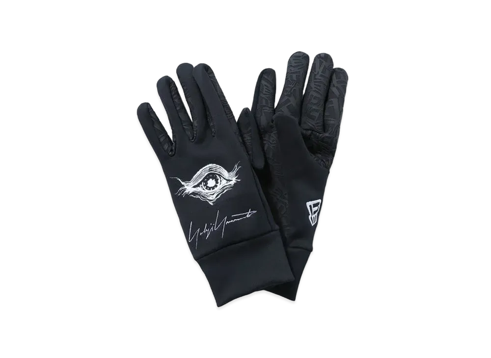 Yohji Yamamoto Pour Homme NEW ERA FLEECE WARMER GLOVE YY EYE PRINT "Black"