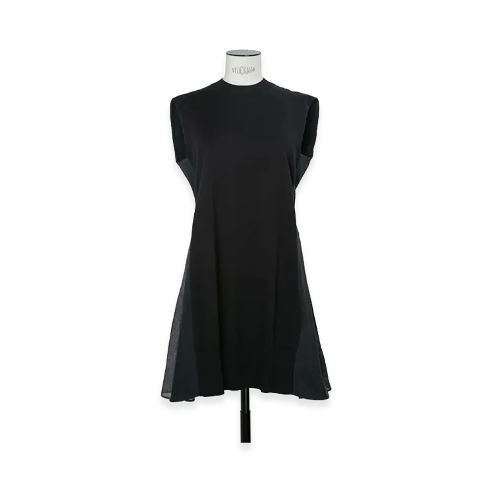 sacai Women's Denim x Knit Dress "Black"