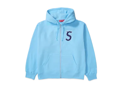 Supreme Devil S Logo Zip Up Hooded Sweatshirt "Light Blue"