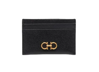 Salvatore Ferragamo Gancini Business Card Holder "Black"