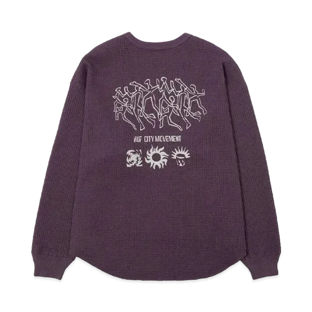 HUF Fall 24 Movement Thermal Crew "Raisin"
