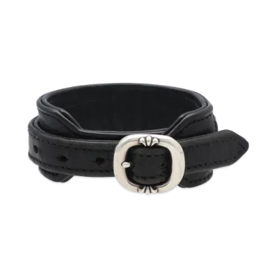 Chrome Hearts R&R Slim Silver 925 Leather Bracelet "Black/Silver"