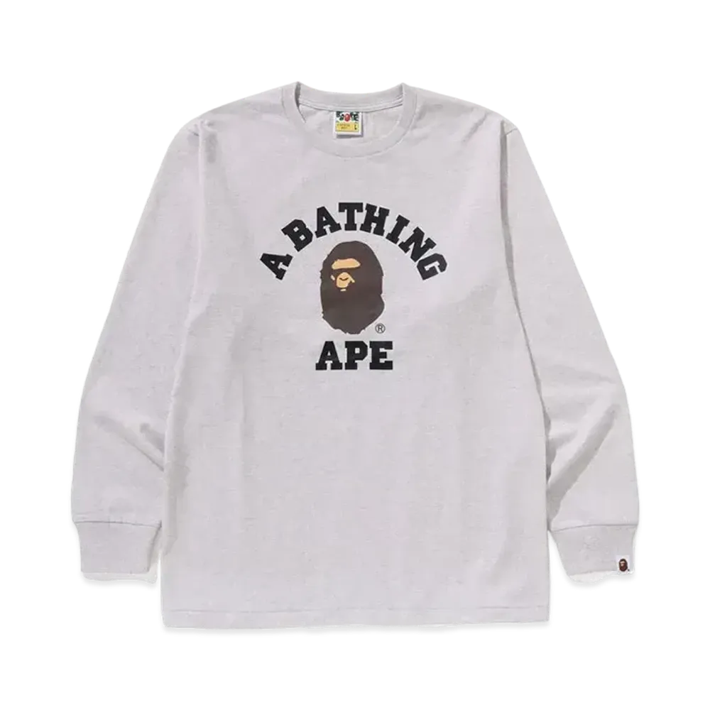 アベイシングエイプ カレッジ LS Tシャツ "グレー"