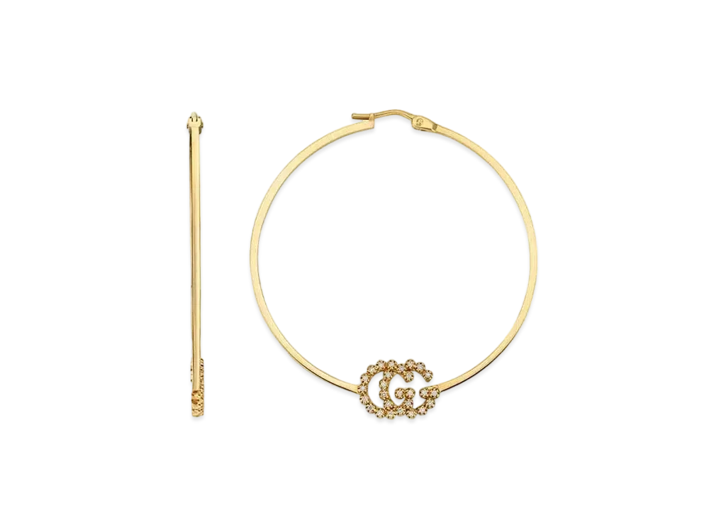 GUCCI GG Running Earrings With Diamonds "Gold"