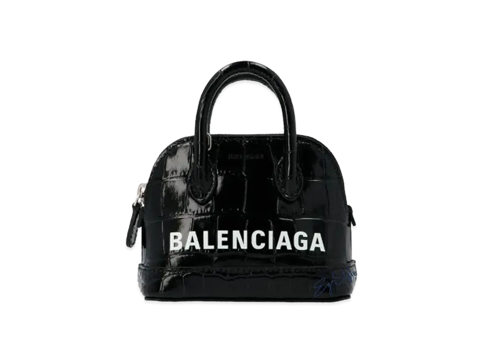 BALENCIAGA Women's Ville Mini Top Handle "Black/White"