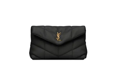 SAINT LAURENT Puffer Small Pouch In Quilted Lambskin "Black"