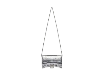 BALENCIAGA Hourglass Wallet On Chain "Silver"