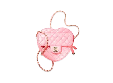 CHANEL Heart Shape Bag Lambskin "Coral Pink"