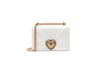 Dolce&Gabbana Devotion Crossbody Bag Small Matrasse Nappa Leather "White"