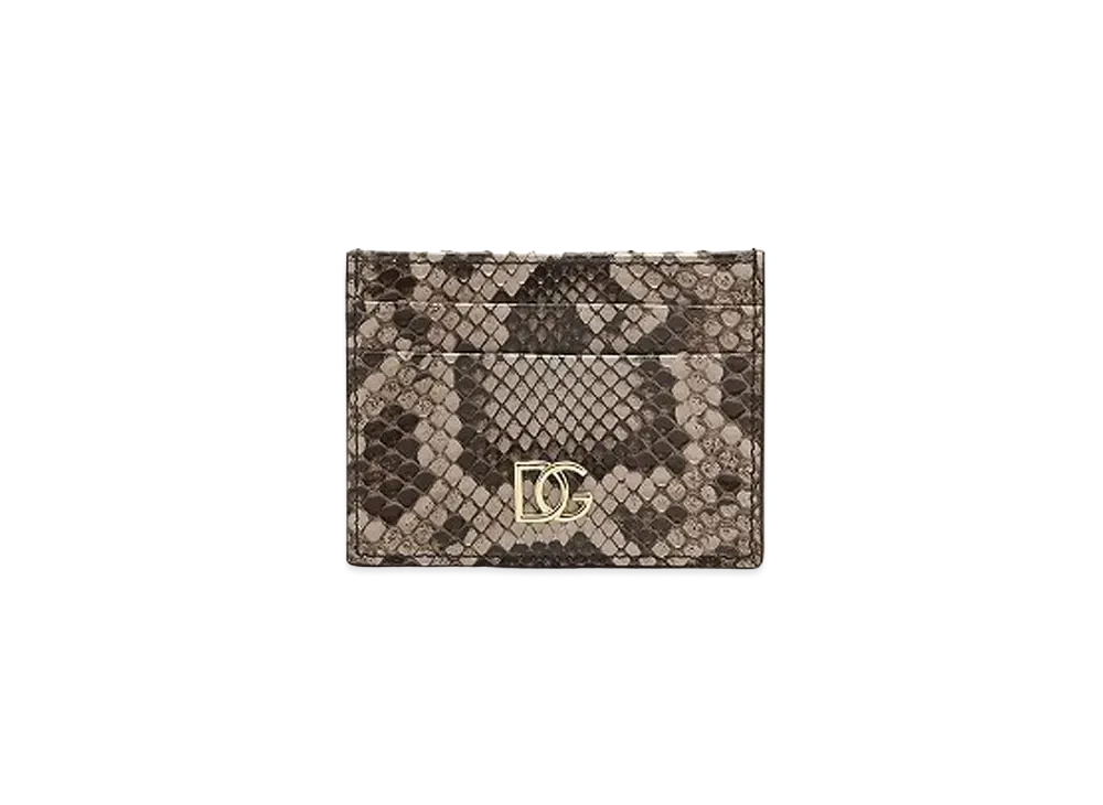 Dolce&Gabbana Credit Card Holder Pythonekin DG Overlapping Logo "Dub Gray"
