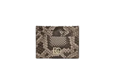 Dolce&Gabbana Credit Card Holder Pythonekin DG Overlapping Logo "Dub Gray"