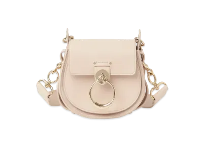 Chloe Tess Small Bag In Shiny & Suede Calfskin "Pink"