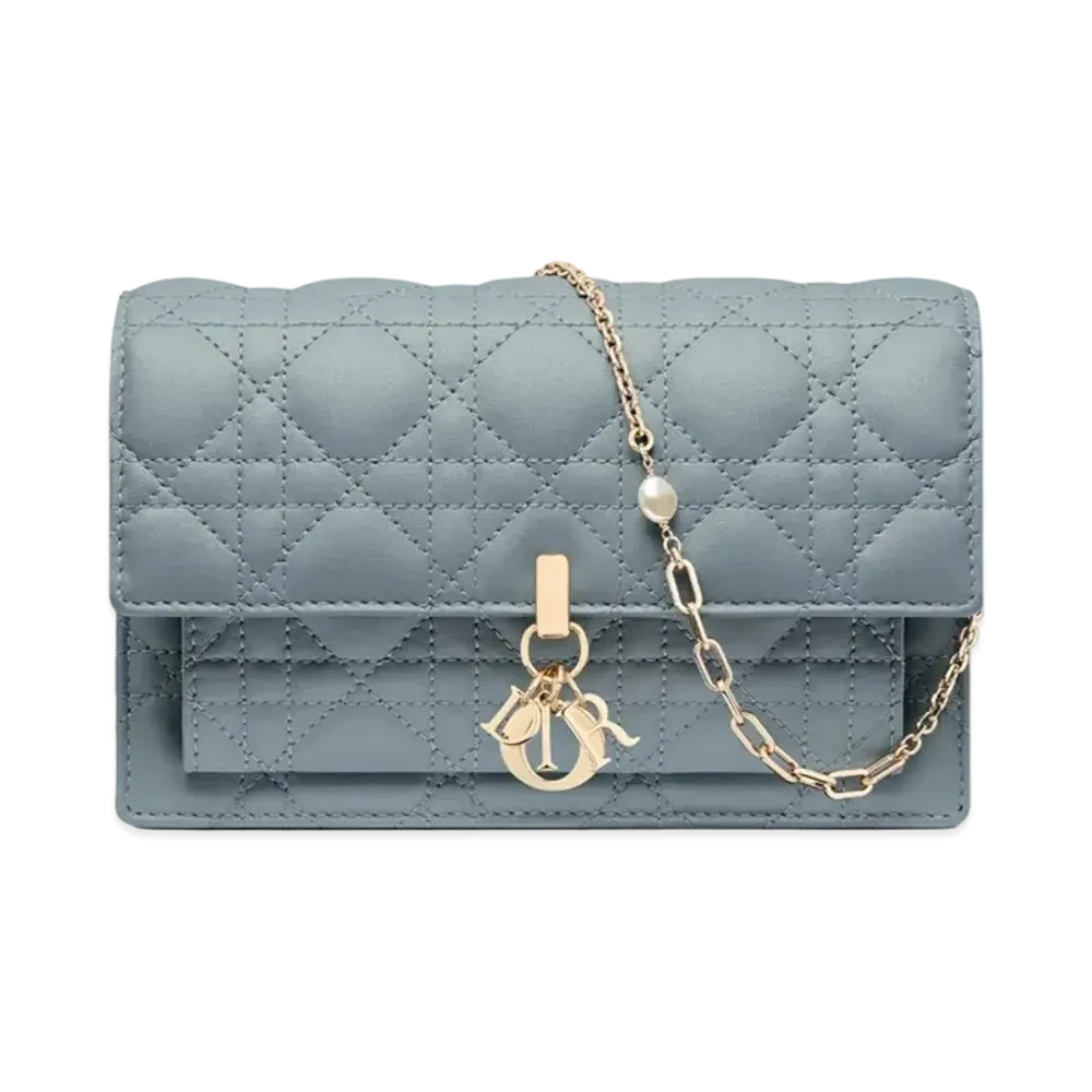Dior Lady Chain Pouch Cloud Cannage Lambskin "Blue"