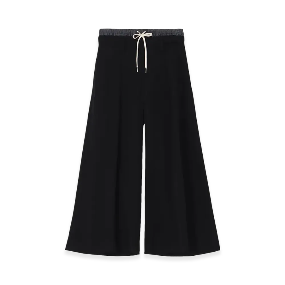 Yohji Yamamoto Gabardine Layered-Like Wide Pants "Black"