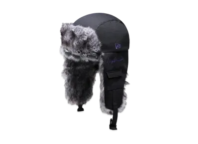 Yohji Yamamoto Pour Homme NEW ERA DUCK COTTON SNOW TRAPPER YY LEATHER PATCH "Black"