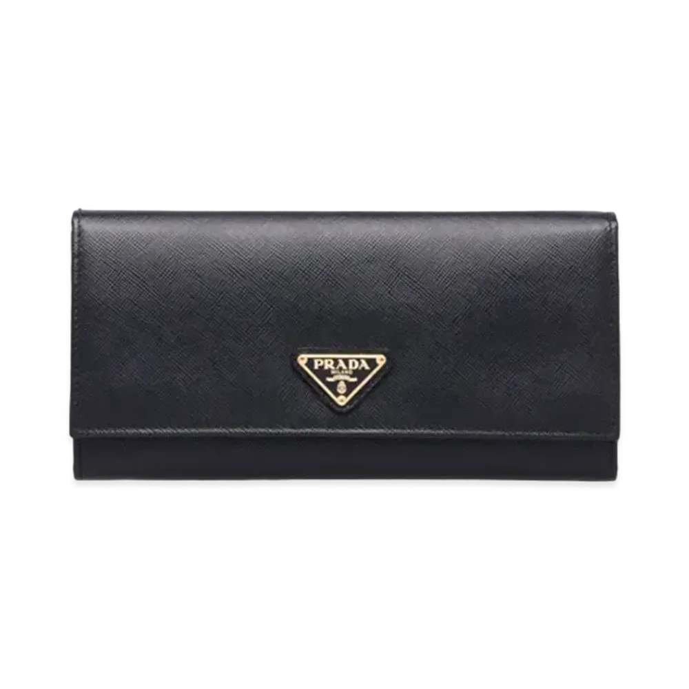 PRADA Saffiano Triangle Wallet ”Black”