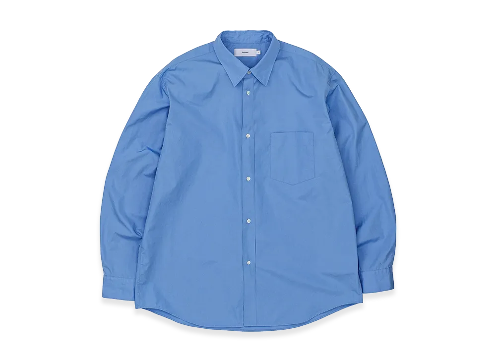 Graphpaper High Count Regular Collar Round Cut Shirt "Blue"