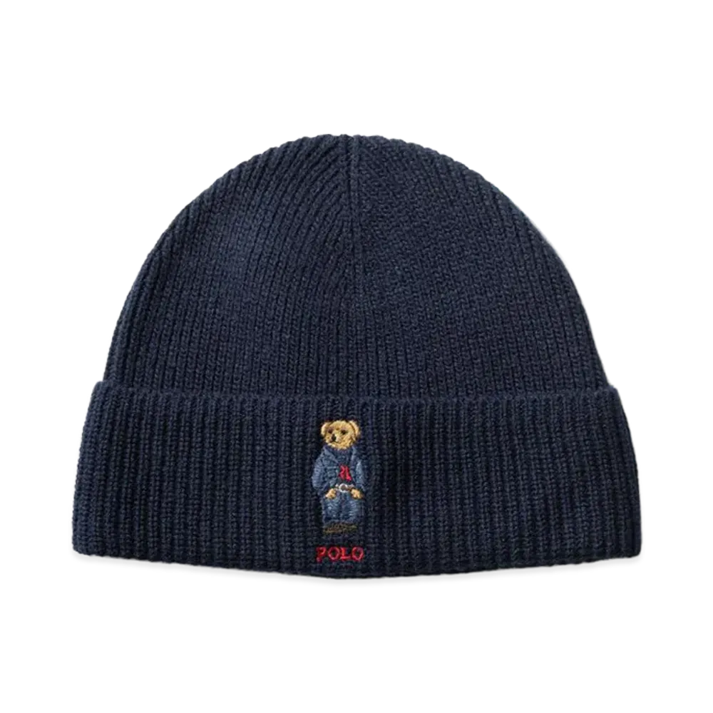 Polo Ralph Lauren Solid Denim Bear Beanie "Andover Hthr"