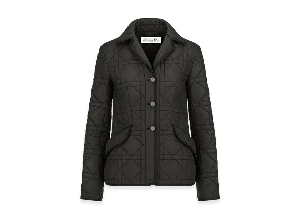 Dior Women's Macrocannage Bar Jacket Quilted Technical Taffeta "Black"