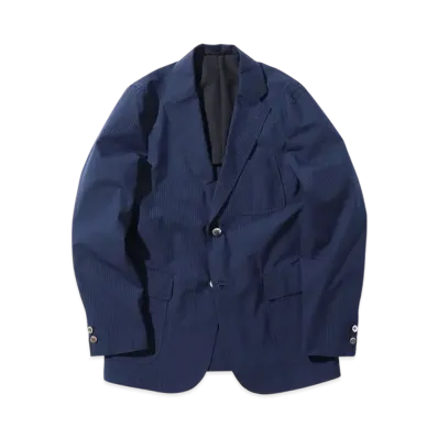 BEAMS 3B Jacket Seersucker "Navy"