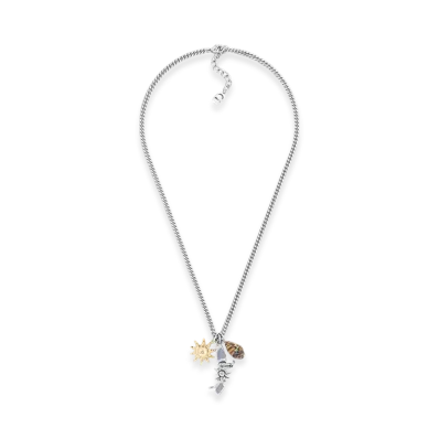 Dior x Lewis Hamilton Pendant Necklace with Resin Cabochons, Brass, Lacquer & Crystals "Gold/Silver/Multicolor"
