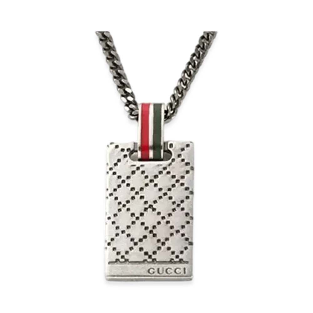 GUCCI Diamante Motif Necklace "Silver"
